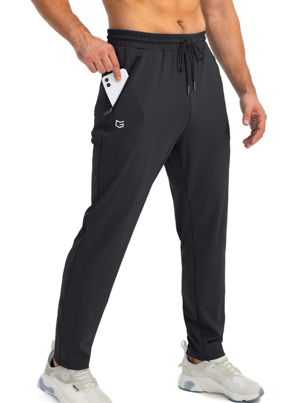 G Gradual Black Stretch Joggers Track Pants Mens Large Athleisure Performance